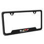 Cadillac V Logo Black Carbon Fiber Texture ABS Plastic 50 States License Plate Frame