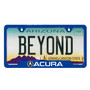Acura Blue Carbon Fiber Texture ABS Plastic Open Corners License Plate Frame