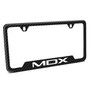 Acura MDX Black Carbon Fiber Texture ABS Plastic Open Corners License Plate Frame