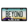 Acura MDX Black Carbon Fiber Texture ABS Plastic Open Corners License Plate Frame