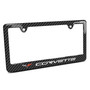 Chevrolet Corvette C6 Black Carbon Fiber Look ABS Plastic License Plate Frame