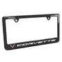 Chevrolet Corvette C8 Black Carbon Fiber Look ABS Plastic License Plate Frame