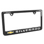Chevrolet Silverado Black Carbon Fiber Look ABS Plastic License Plate Frame