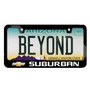 Chevrolet Suburban UV LED Printed on Black Metal License Plate Frame