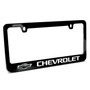 Chevrolet Black Logo UV LED Printed on Black Metal License Plate Frame