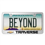 Chevrolet Traverse in 3D on Mirror Chrome Metal License Plate Frame