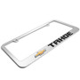 Chevrolet Tahoe in 3D on Mirror Chrome Metal License Plate Frame