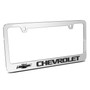 Chevrolet Black Logo in 3D on Mirror Chrome Metal License Plate Frame
