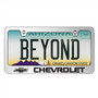 Chevrolet Black Logo in 3D on Mirror Chrome Metal License Plate Frame