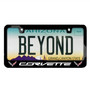 Chevrolet Corvette C7 Dual Logo Black Metal License Plate Frame