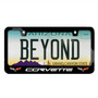 Chevrolet Corvette C6 Dual Logo Black Metal License Plate Frame