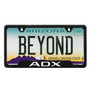 Acura ADX Black Carbon Fiber Texture ABS Plastic Open Corners License Plate Frame