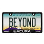 Acura Black Carbon Fiber Texture ABS Plastic Open Corners License Plate Frame