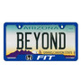 Honda Fit Blue Carbon Fiber Texture ABS Plastic Open Corners License Plate Frame