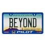 Honda Pilot Blue Carbon Fiber Texture ABS Plastic Open Corners License Plate Frame