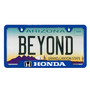 Honda Logo Blue Carbon Fiber Texture ABS Plastic Open Corners License Plate Frame