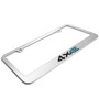 Jeep 4xe in 3D on Mirror Chrome Metal License Plate Frame