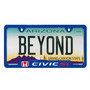 Honda Red Logo Civic Si Blue Carbon Fiber Texture ABS Plastic Open Corners License Plate Frame