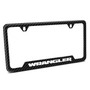 Jeep Wrangler Black Carbon Fiber Texture ABS Plastic 50 States License Plate Frame