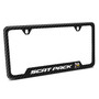 Dodge Scat-Pack Full Color Black Carbon Fiber Texture ABS Plastic 50 States License Plate Frame