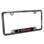 Dodge Demon in Red UV-LED Printed on Black Dome Insert Gunmetal Black Stainless Steel License Plate Frame