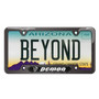 Dodge Demon UV-LED Printed on Real Carbon Fiber Dome Insert Gunmetal Black Stainless Steel License Plate Frame