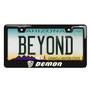Dodge Demon 3D Night Glow Luminescent Logo on Real Carbon Fiber Black ABS License Plate Frame