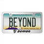 Dodge Demon in 3D on Mirror Chrome Metal License Plate Frame