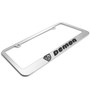 Dodge Demon in 3D on Mirror Chrome Metal License Plate Frame