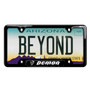 Dodge Demon UV-LED Printed on Black Dome Insert Black Stainless Steel License Plate Frame