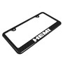 HEMI Logo Black Carbon Fiber Look ABS Plastic License Plate Frame