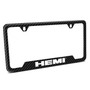 HEMI Logo Black Carbon Fiber Texture ABS Plastic 50 States License Plate Frame