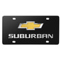 Chevrolet Suburban Gold Bowtie 3D Dual Logo Black Stainless Steel License Plate