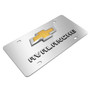 Chevrolet Avalanche Gold Bow-tie Dual 3D Logo Mirror Chrome Stainless Steel License Plate