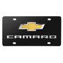 Chevrolet Camaro Gold Bowtie 3D Dual Logo Black Stainless Steel License Plate