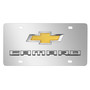 Chevrolet Camaro Gold Bowtie 3D Dual Logo Mirror Chrome Stainless Steel License Plate