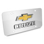 Chevrolet Cruze Gold Bowtie 3D Dual Logo Mirror Chrome Stainless Steel License Plate