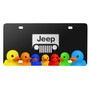 Jeep Grill 3D Logo on Rubber Ducks Graphic Black Metal License Plate