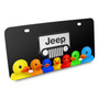 Jeep Grill 3D Logo on Rubber Ducks Graphic Black Metal License Plate