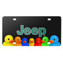 Jeep 3D Logo in Green on Rubber Ducks Graphic Black Metal License Plate