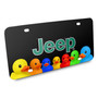 Jeep 3D Logo in Green on Rubber Ducks Graphic Black Metal License Plate