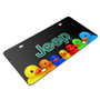 Jeep 3D Logo in Green on Rubber Ducks Graphic Black Metal License Plate