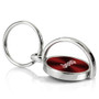 Jeep Red Brushed Metal Spinner Key Chain