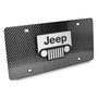 Jeep 3D Grill Logo on Real Black Carbon Fiber License Plate