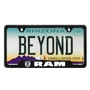RAM Black Carbon Fiber Texture ABS Plastic 50 States License Plate Frame