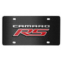 Chevrolet Camaro RS 3D Logo on Black Carbon Fiber Pattern Stainless Steel License Plate