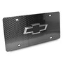 Chevrolet 3D Black Logo on Real Black Carbon Fiber License Plate