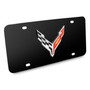 Chevrolet Corvette C8 3D Logo on Black Stainless Steel License Plate