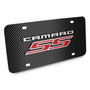 Chevrolet Camaro SS 3D Logo on Black Carbon Fiber Pattern Stainless Steel License Plate