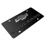 Chevrolet Silverado 3D Dark Gray Dual Logo Black Stainless Steel License Plate